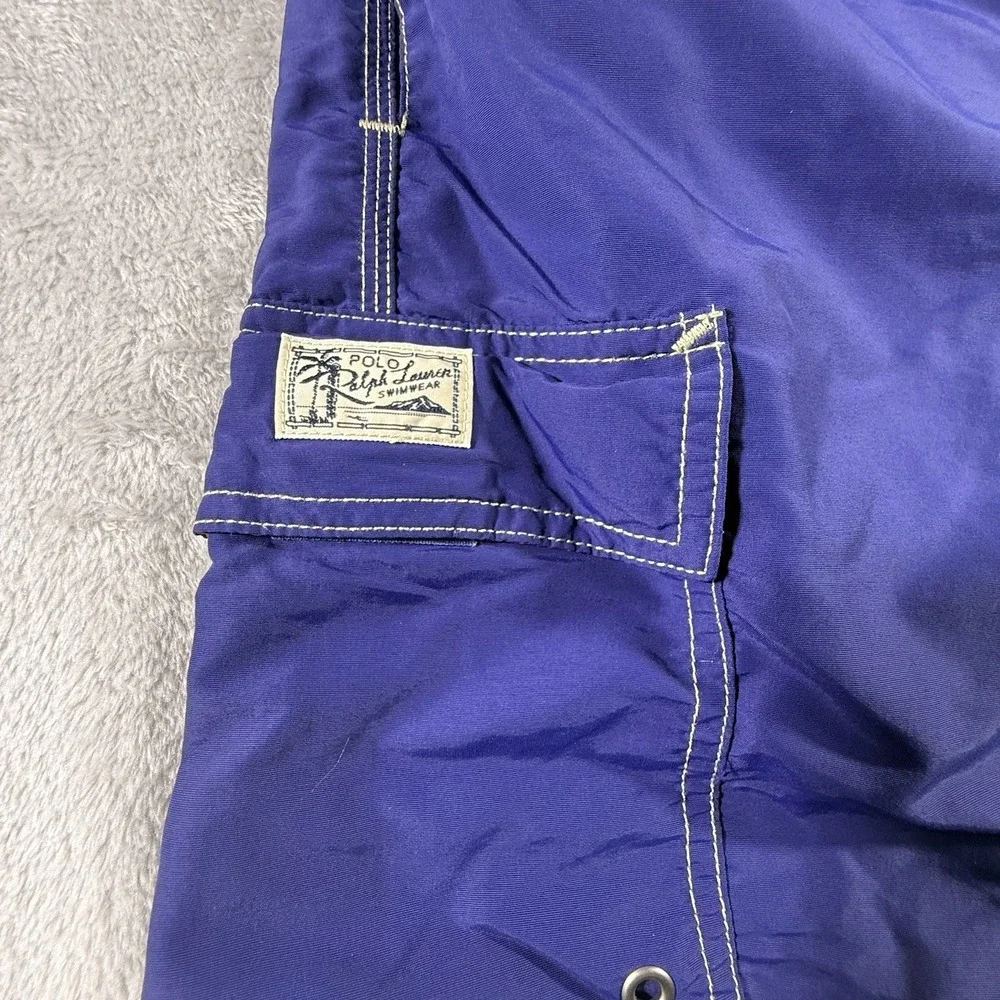 Polo Ralph Lauren Men's Swim Trunks XL Navy Blue Pink PonyLogo Mesh Lined 8.5